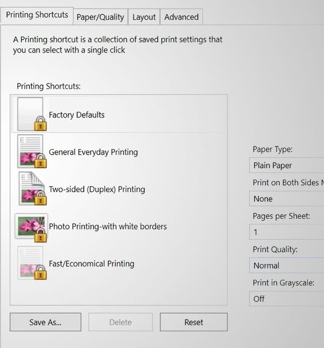 Printer Settings and Software